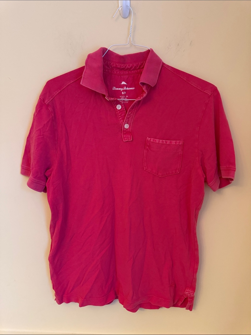 Tommy Bahama Men's Bright Red‎ Polo with Chest Pocket Size Small